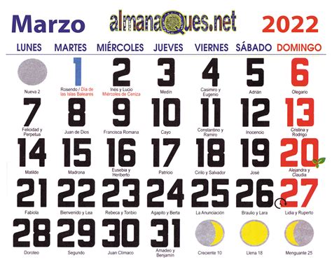 Calendario 2024 Con Santoral Y Lunas