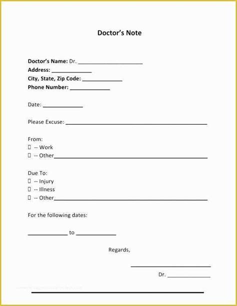 Free Fake Doctors Note Template Download Of Free Fake Doctors Note Templates
