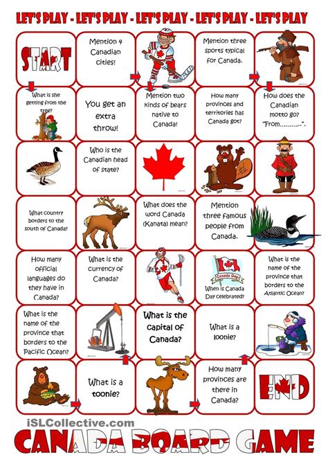 Canada Board Game Canada For Kids Canada Day Crafts Canada Day Party