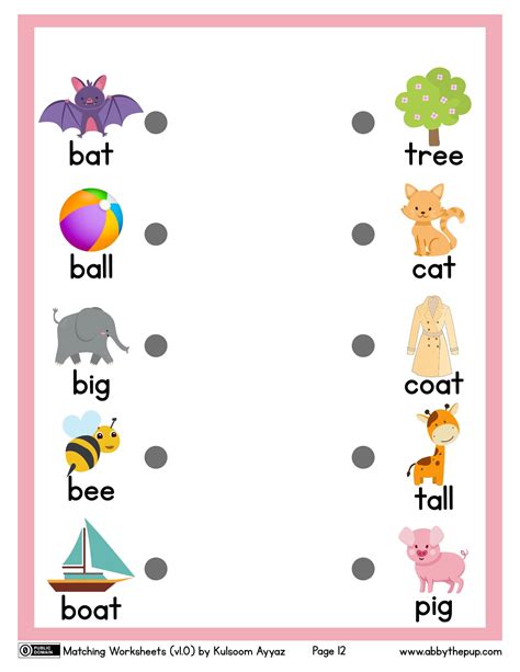 Match Rhyming Words Free Printable Puzzle Games