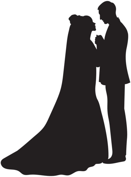 العروس والعريس صورة ظلية Png صورة Bride And Groom Silhouette