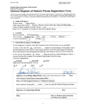 Fillable Online NFS Form 10 900 OMB No 10024 0018 Oct 1990