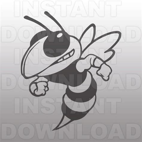 Hornet Mascot SVG File Cutting File Clip Art For Commercial