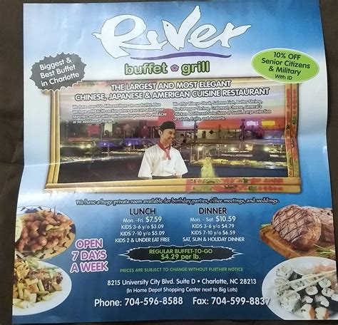 River Buffet And Grill Menus In Charlotte North Carolina United States