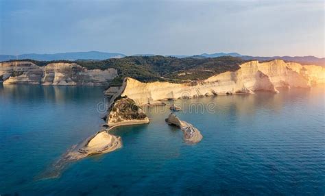 Beautiful View Of Cape Drastis In The Island Of Corfu In Greece Cape