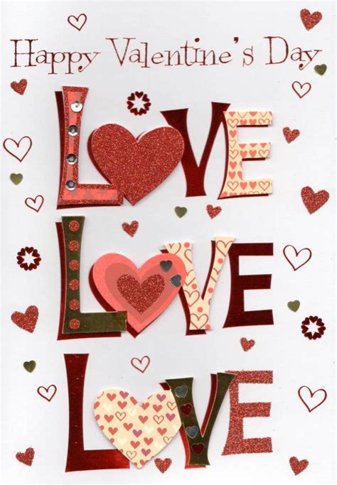 Love Love Love Happy Valentines Day Greeting Card Cards Love Kates