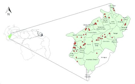 Ubicación Geográfica Del Estado Mérida Y Los Puntos De Captura De