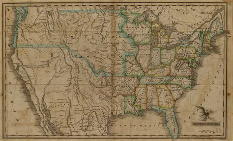 Map Of United States A Very Scarce Early 19th Century Map Showing