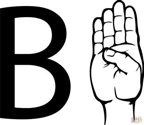Gambar Asl Sign Language Letter Coloring Page Free Printable Click