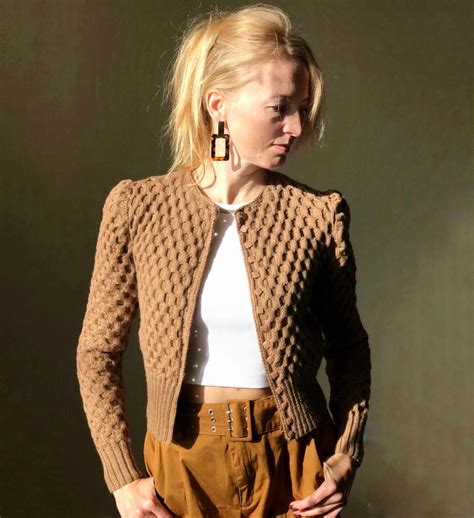 vintage 1940s wool cardigan cable knit short cardigan women etsy