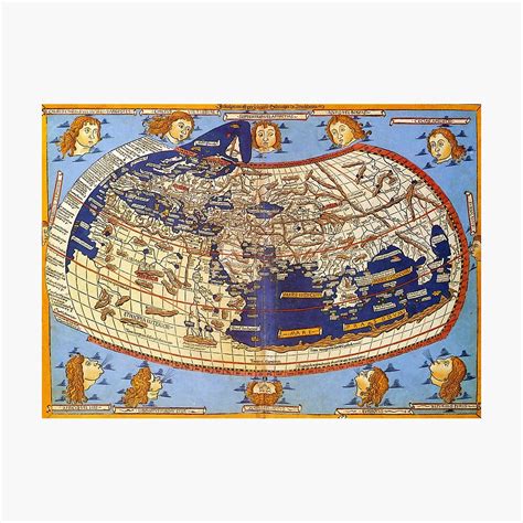 Map Of The World 1492 Claudius Ptolemy The World Photographic