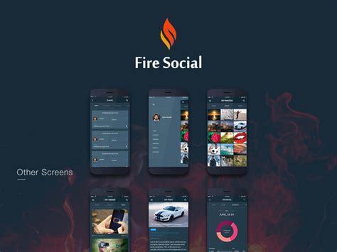 Free fire styles name app l 3 best app for styles name. Fire Social App Mobile UI Kit Freebie - Download Photoshop ...