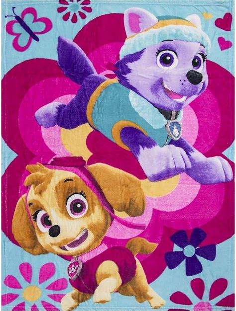 Paw Patrol Kids Fleece Soft Blankets Pink Home And Kitchen