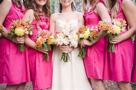 Independent Designer Real Wedding Pink Magenta Bridesmaid Dress
