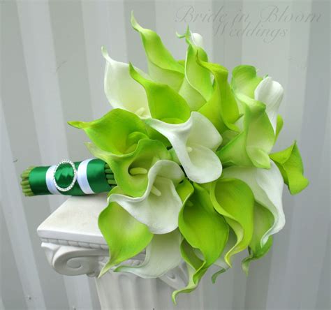 Lime Green Real Touch Calla Lily Wedding By Brideinbloomweddings