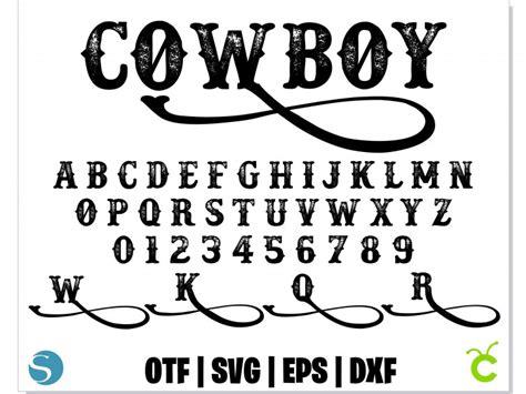 Cowboy Distressed Font Western Font Otf Western Font Svg Cowboy