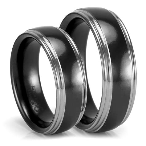 15 The Best Black Titanium Wedding Bands Sets