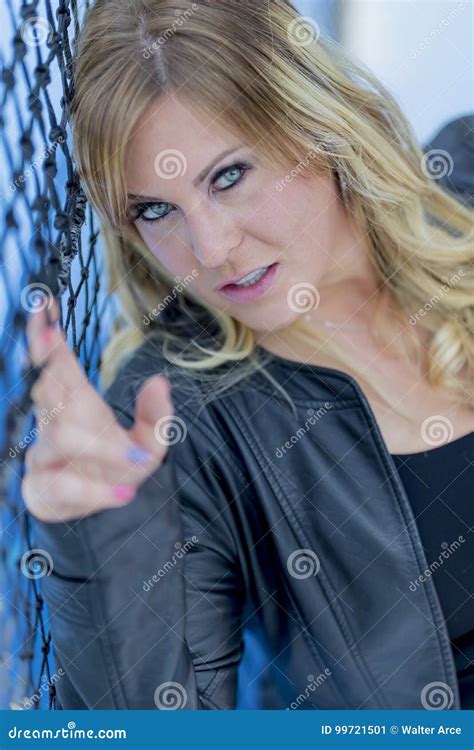 Blonde Model Posing Outdoors Stock Image Image Of Dress Girl 99721501