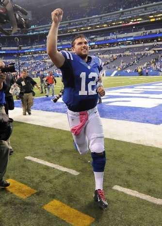 Colts Quarterback Andrew Luck Races Towards The Locker Room In