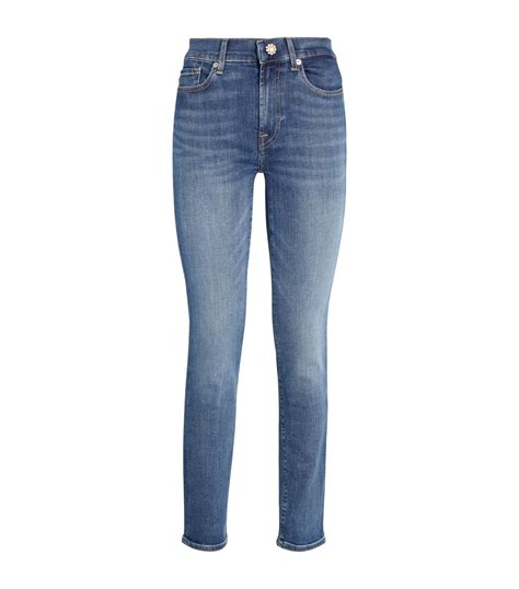 For All Mankind Blue Roxanne Skinny Jeans Harrods Uk