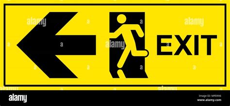 Emergency Exit Sign Man Running Out Fire Exit Stock Vector Image And Art Alamy