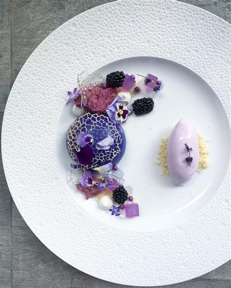 This was my first lesson in french dining etiquette: Textures of lavender dessert | Lavender dessert, Fine ...