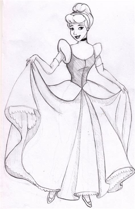 Cinderella Pencil Drawing