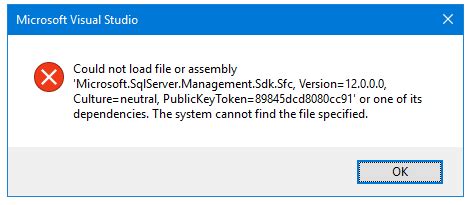 Sql Server Could Not Load File Or Assembly Microsoft Sqlserver