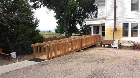 The commercial and public facility standard for slope is 1:12 (in inches) or. Custom Wood Wheelchair Ramp - Accessible Systems ...