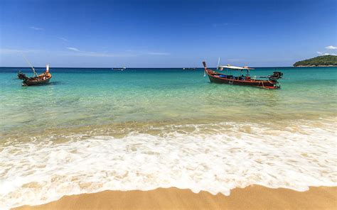 Indian Ocean Thailand Beach Boats Tropical Island Summer Hd