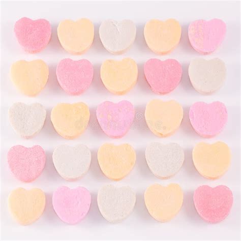 Candy Hearts Pastel Stock Image Image Of Rows Sugar 48962099