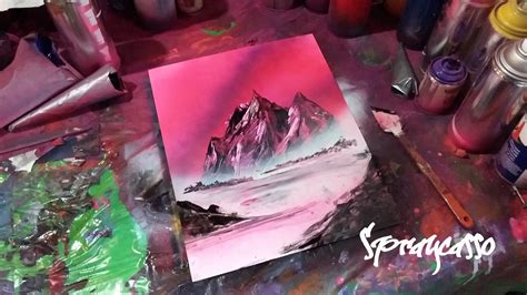 Easy Mountains Spraycasso Tutorial Spray Paint Art Tutorial Spray