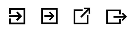Square And Arrow Icon Set External Link Sign Arrow Open Page Icon