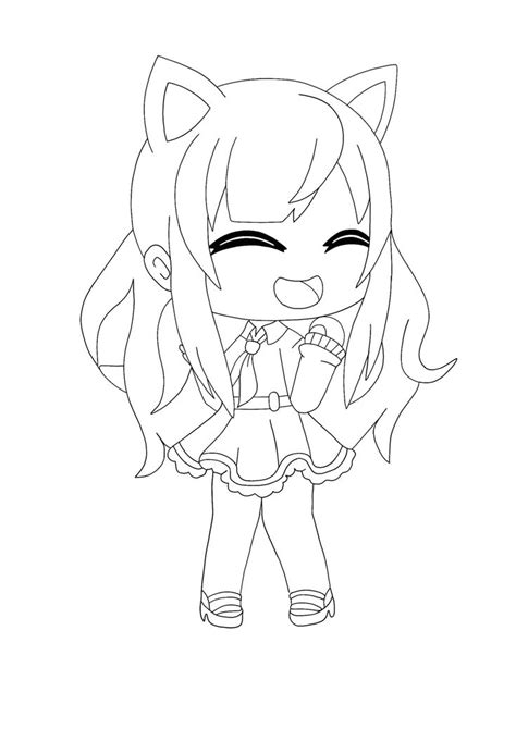 Kawaii Chan Girl Coloring Page Cat Coloring Page Cute Coloring Pages