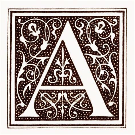 Alphabet Fabric Sepia Tone Art Nouveau Crest Initial Letters Etsy