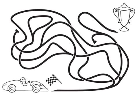 Maze With Race Car Coloring Page — Stock Vector © Izakowski 157800372