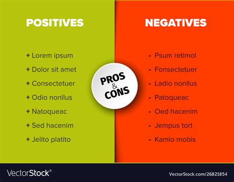 Pros And Cons Table Template