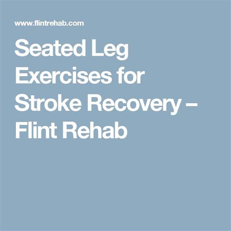 Physical Therapy Leg Exercises For Stroke Patients Stroke Recovery Balance Exercises Exercise