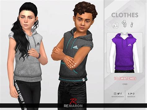 Hoodie Vest 01 Kids By Remaron At Tsr Sims 4 Updates
