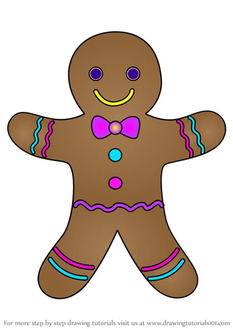 Learn How To Draw Gingerbread Man Christmas Step By Step Drawing