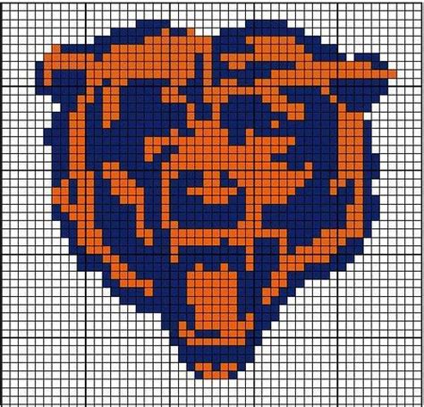 Model stitched on your choice of 27 ct. bears pattern | Bear quilts, Chicago bears, Cross stitch ...