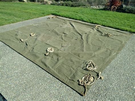 Genuine Us Military Canvas Tarp 10 Foot By 12 Foot For