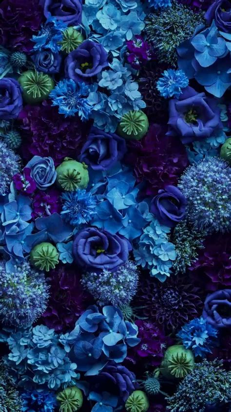 Wallpaper flowers vintage flower iphone wallpaper sunflower. Waves of blue florals | Blue flower wallpaper, Flower ...