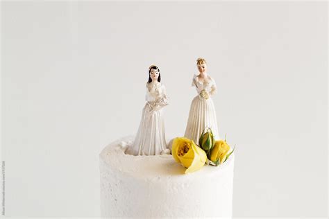 Lesbian Wedding Cake With Two Brides By Alison Winterroth Conceptual