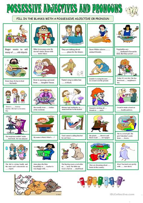 We did not find results for: POSSESSIVE ADJECTIVE & PRONOUNS - English ESL Worksheets ...