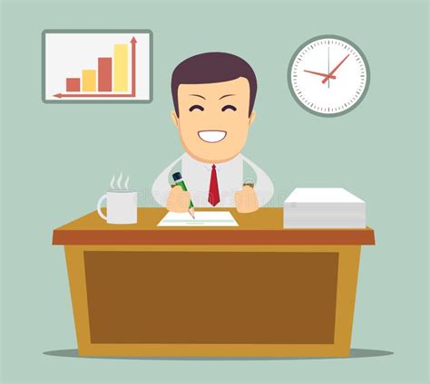 Business Person Working In Office Hour Stock Vector Illustration Of