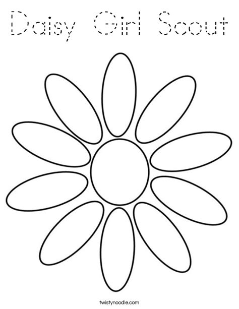 Daisy Girl Scout Coloring Page Tracing Twisty Noodle