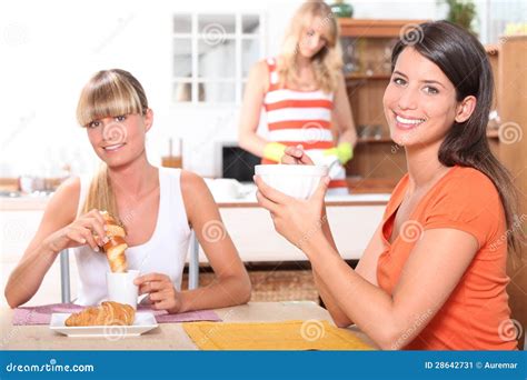 Women Eating Breakfast Stock Image Image Of Breakfast 28642731