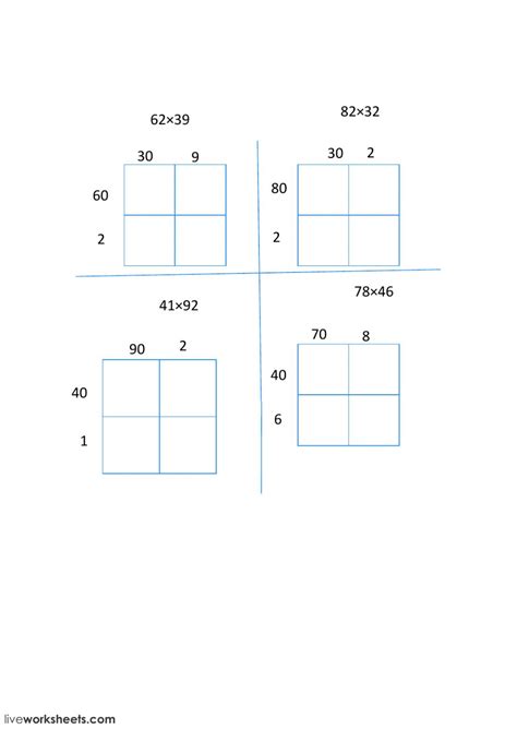 Area Model Multiplication Worksheets Pdf