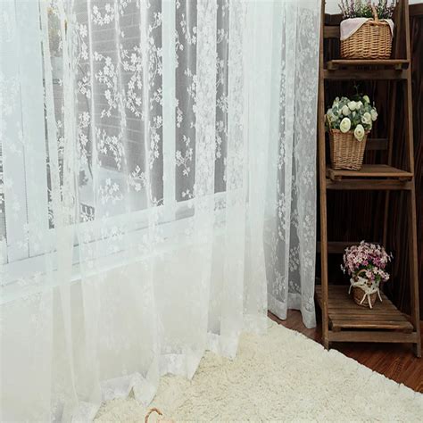 Lace Curtains Jacquard Design Sheer Panel Tulle Curtain For Living Room